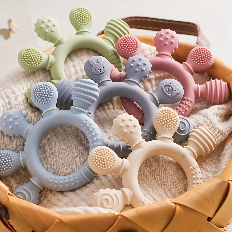 True Bub™ Teether Fiver - Baby Food Grade Silicone Toy