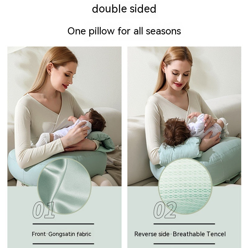 True Bub™ Premium Reversible Nursing Pillow - Satin & Cotton Material Posture Support For Breastfeeding