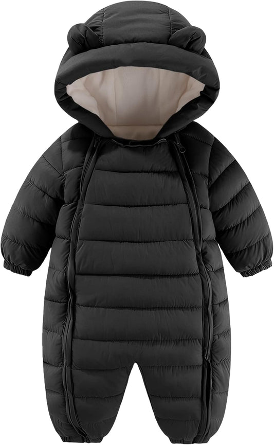 True Bub™ Baby Insulated Winter Snowsuit Double Zips Hooded Romper Fleece Warm Jumpsuit