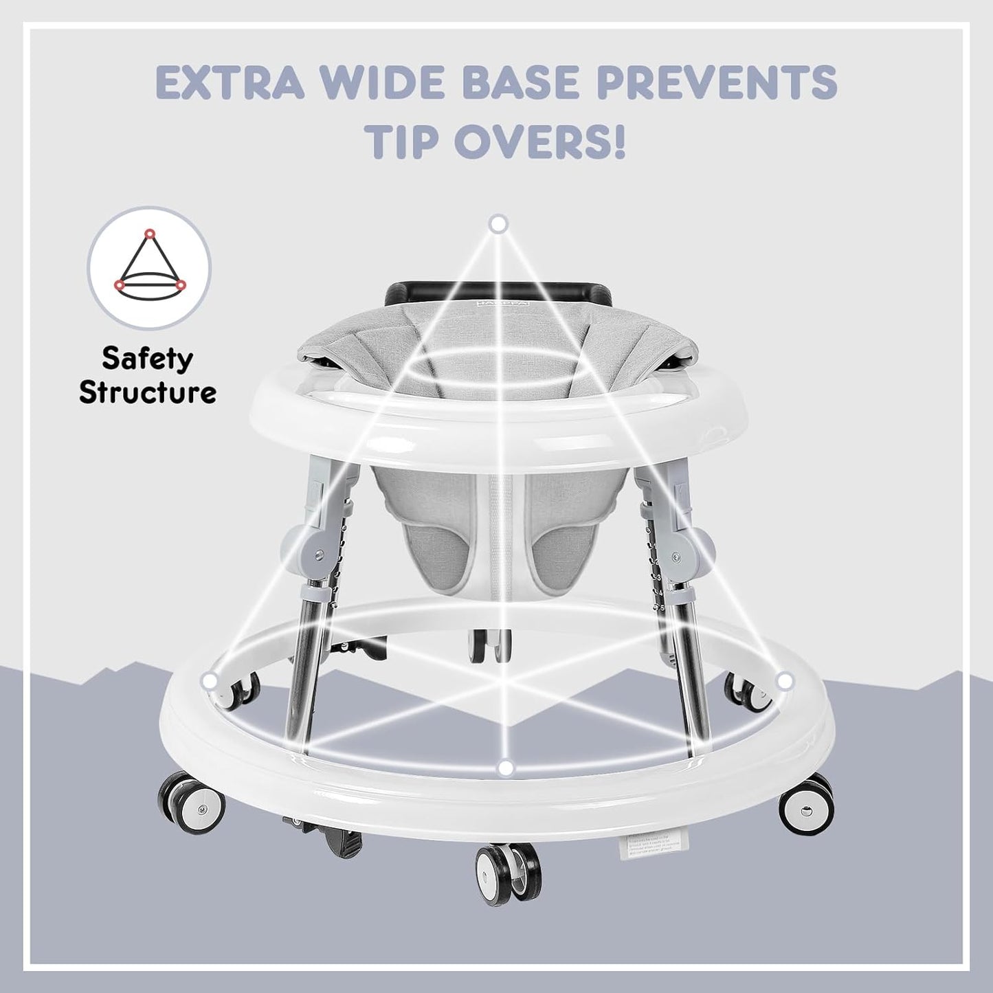 True Bub™ Grow With Me - Harpa Foldable Baby Walker with Adjustable Heights with Toddler Push Mode (Next Day Delivery Avail)