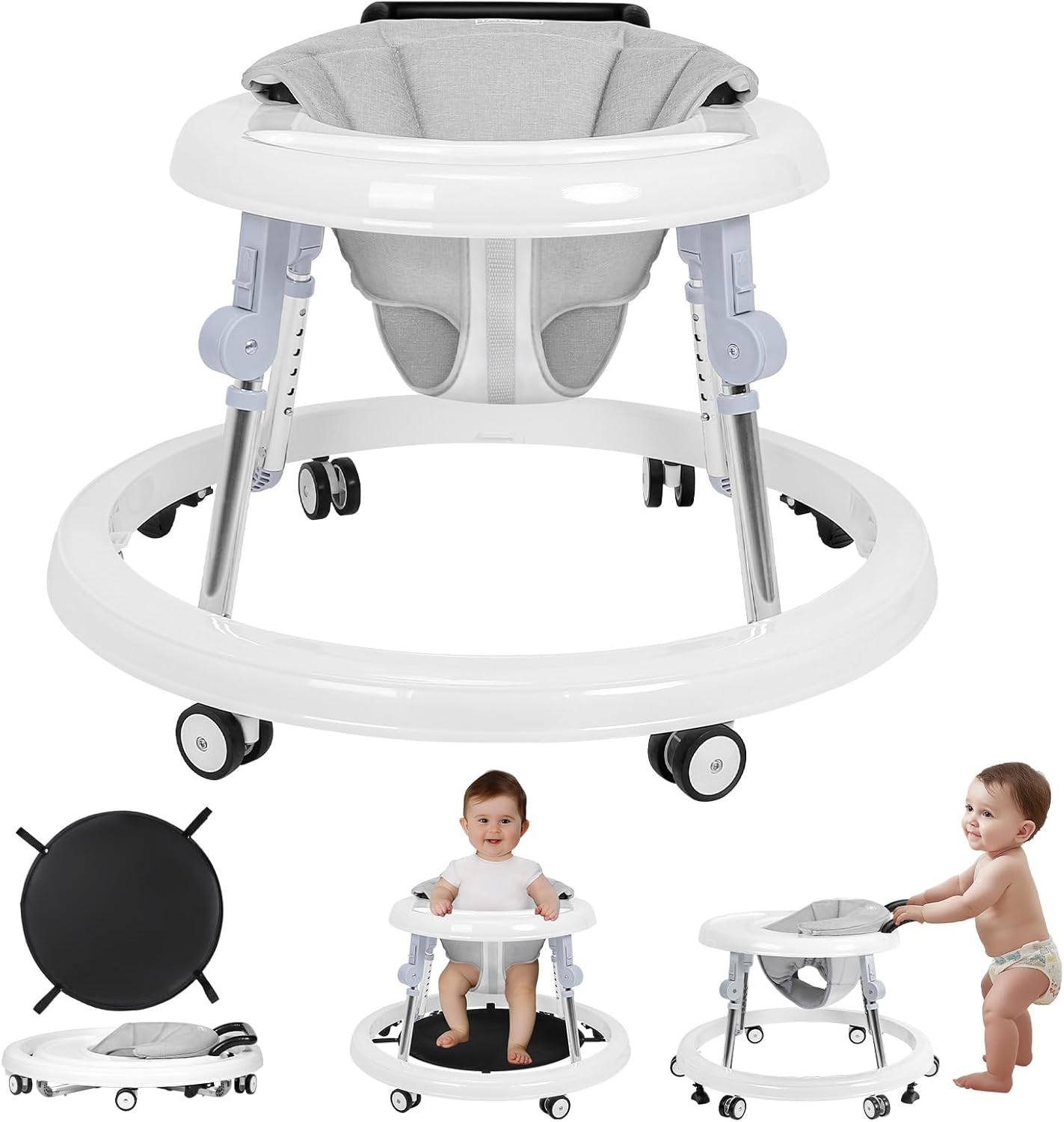 True Bub™ Grow With Me - Harpa Foldable Baby Walker with Adjustable Heights with Toddler Push Mode (Next Day Delivery Avail)