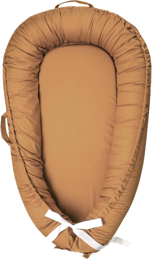 True Bub™ Harley Baby Lounger - Portable Baby Nest, Soft Breathable Cotton Reversible Unisex Infant Bed