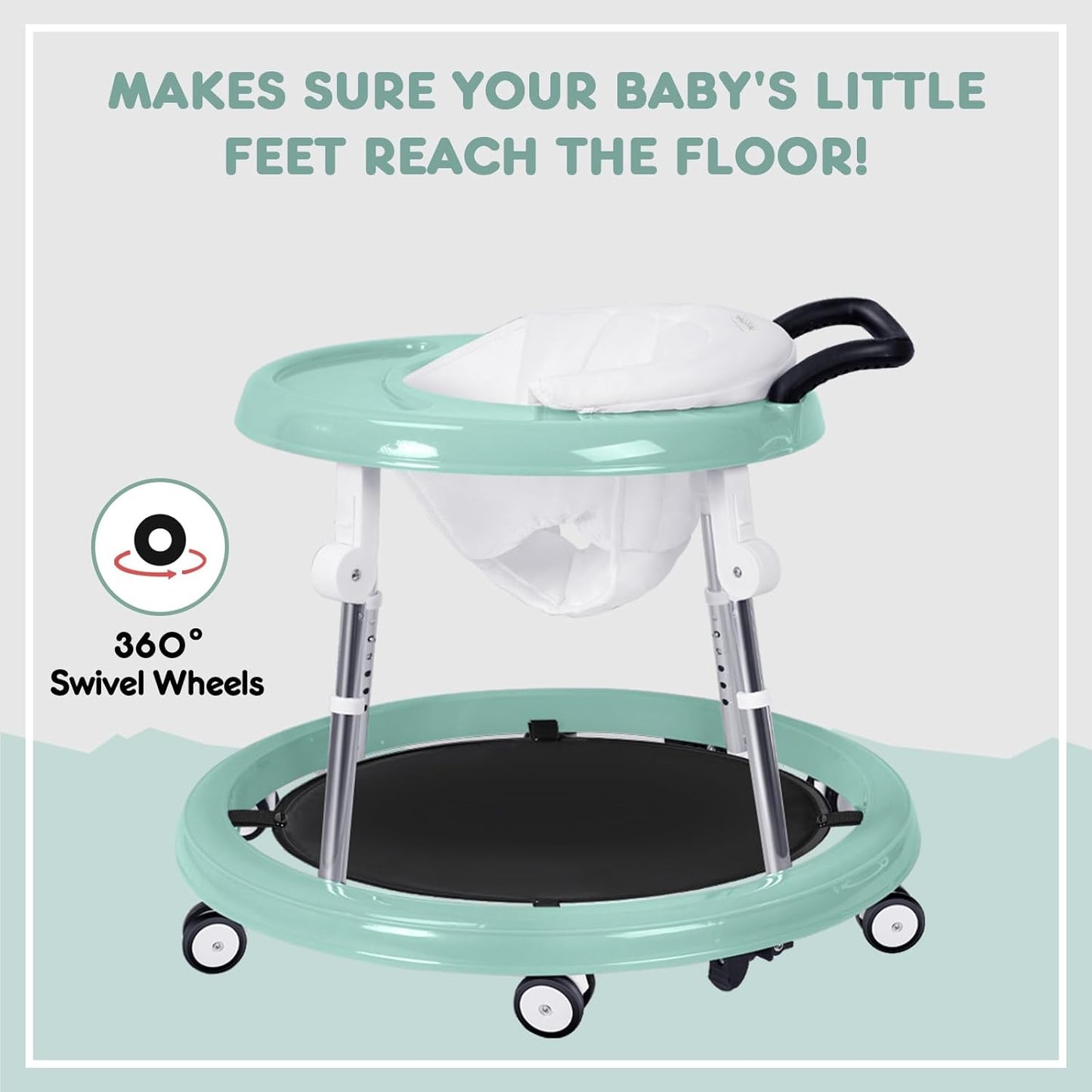 True Bub™ Grow With Me - Harpa Foldable Baby Walker with Adjustable Heights with Toddler Push Mode (Next Day Delivery Avail)