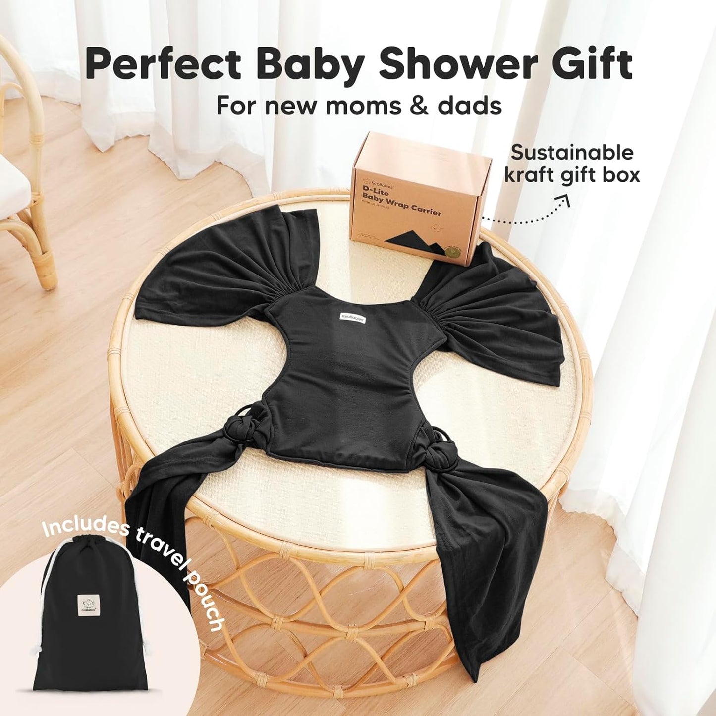 True Bub™ Keah Baby Wrap-Carrier Ergonomic Design