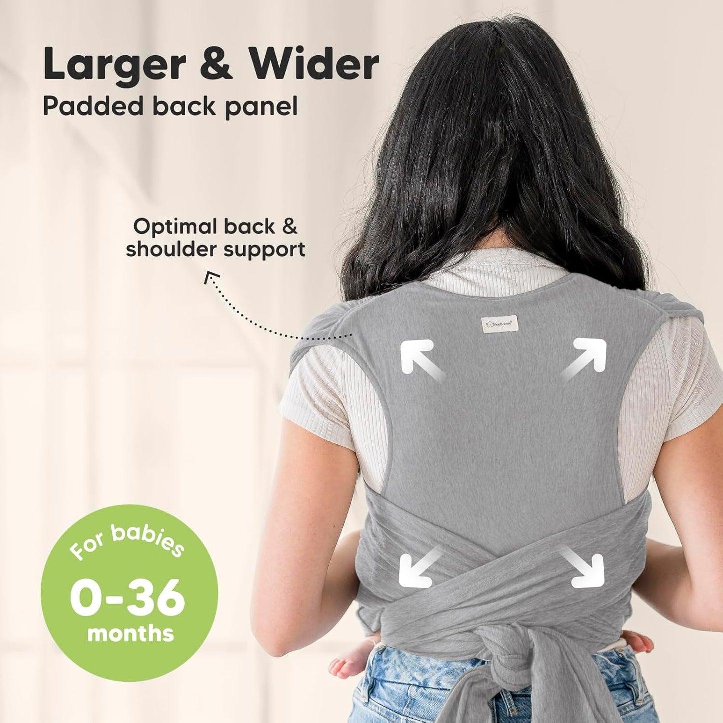 True Bub™ Keah Baby Wrap-Carrier Ergonomic Design