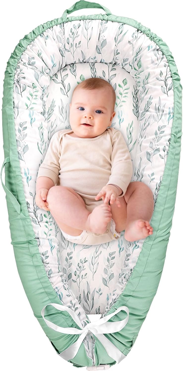 True Bub™ Louisa Baby Lounger - Portable Baby Nests, Baby Lounger for Newborn, Breathable Cotton