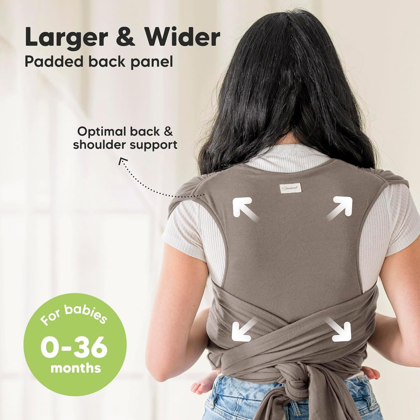 True Bub™ Keah Baby Wrap-Carrier Ergonomic Design