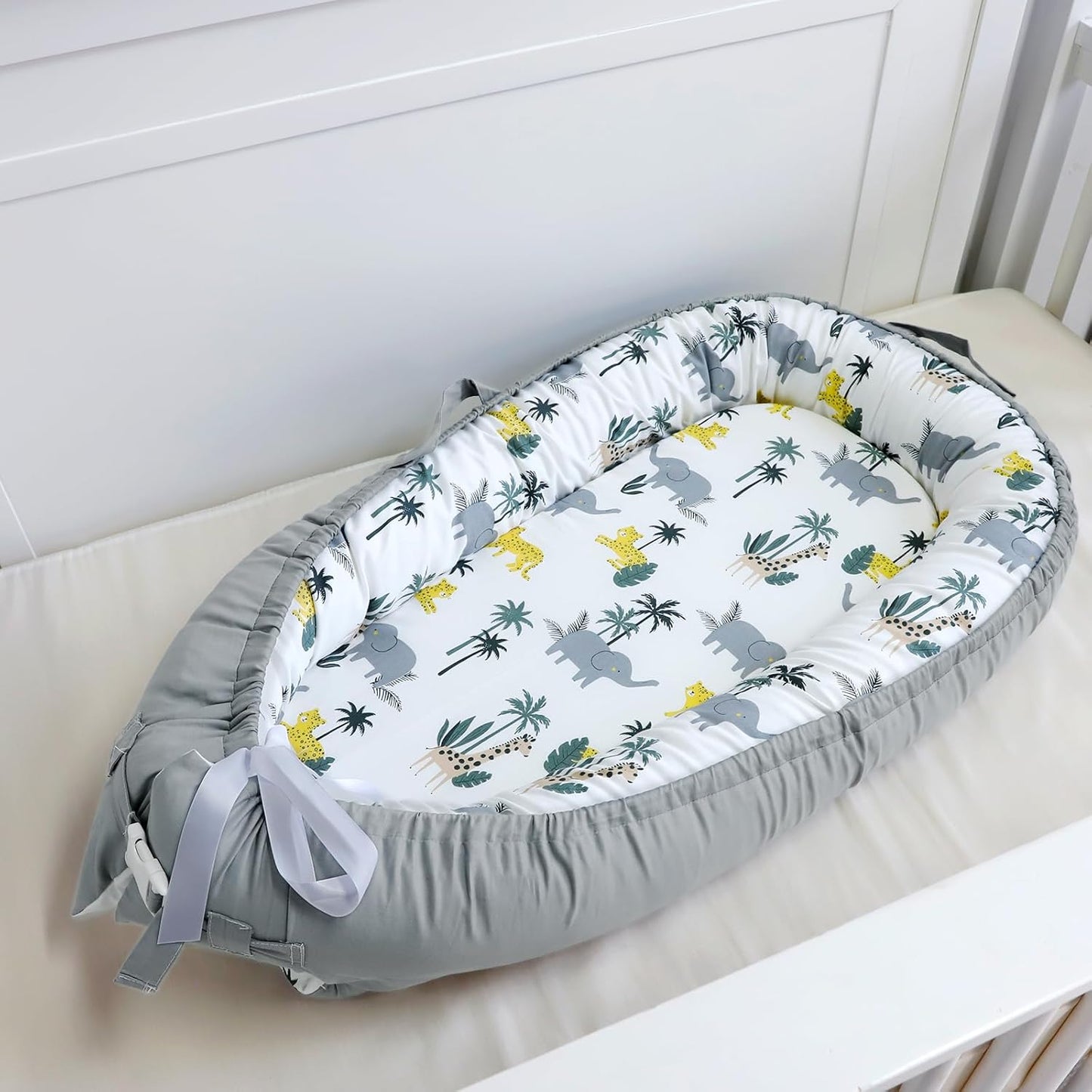 True Bub™ Louisa Baby Lounger - Portable Baby Nests, Baby Lounger for Newborn, Breathable Cotton