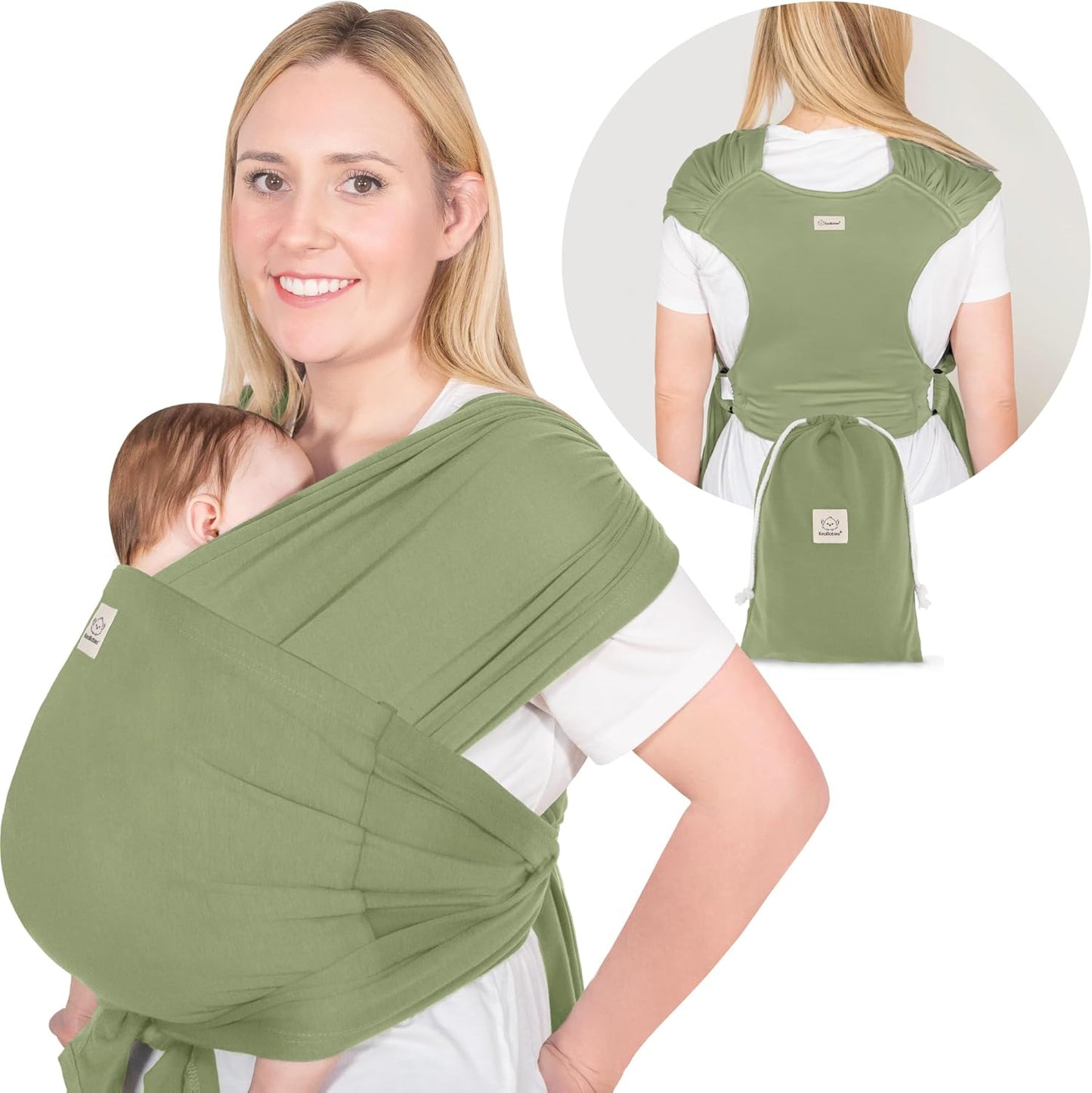 True Bub™ Keah Baby Wrap-Carrier Ergonomic Design