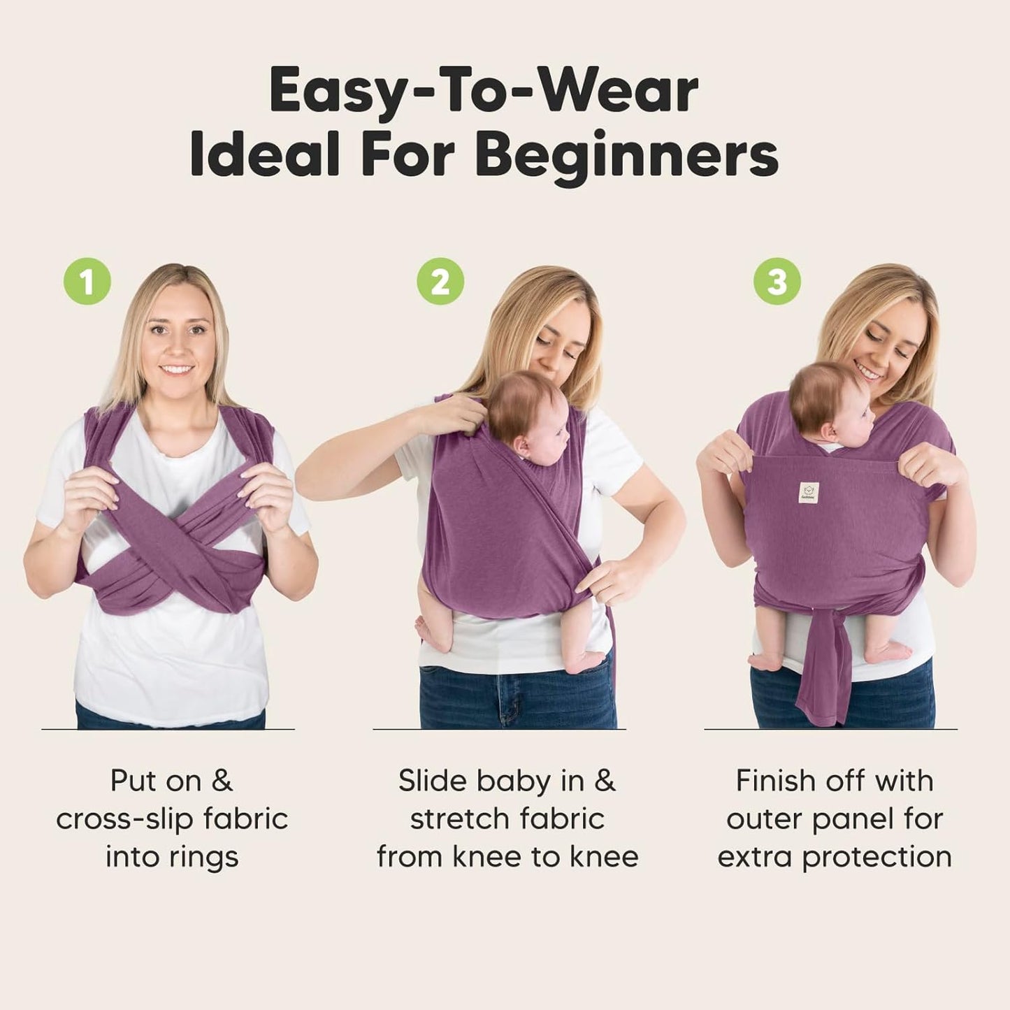 True Bub™ Keah Baby Wrap-Carrier Ergonomic Design