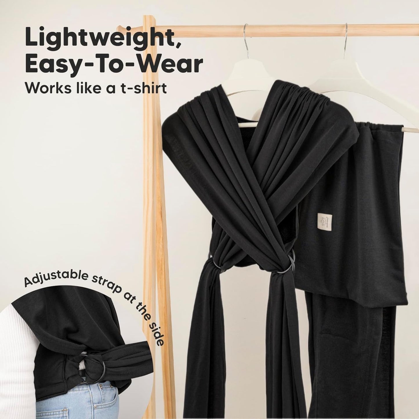 True Bub™ Keah Baby Wrap-Carrier Ergonomic Design