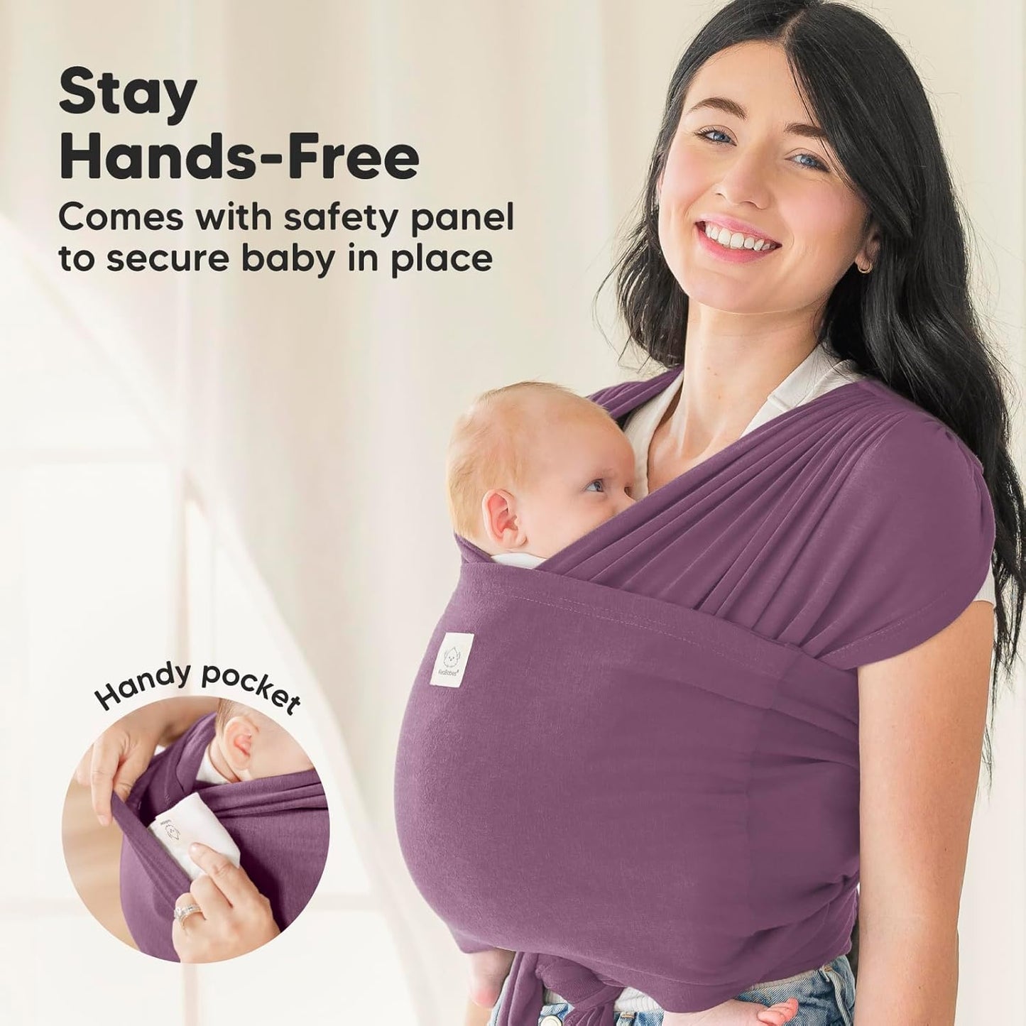 True Bub™ Keah Baby Wrap-Carrier Ergonomic Design