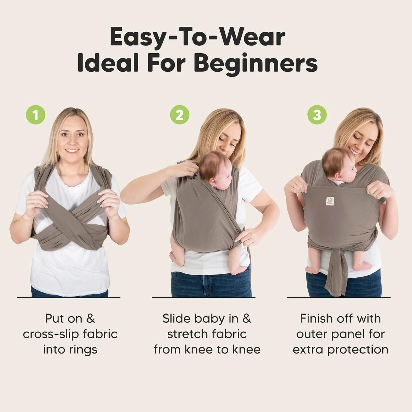 True Bub™ Keah Baby Wrap-Carrier Ergonomic Design