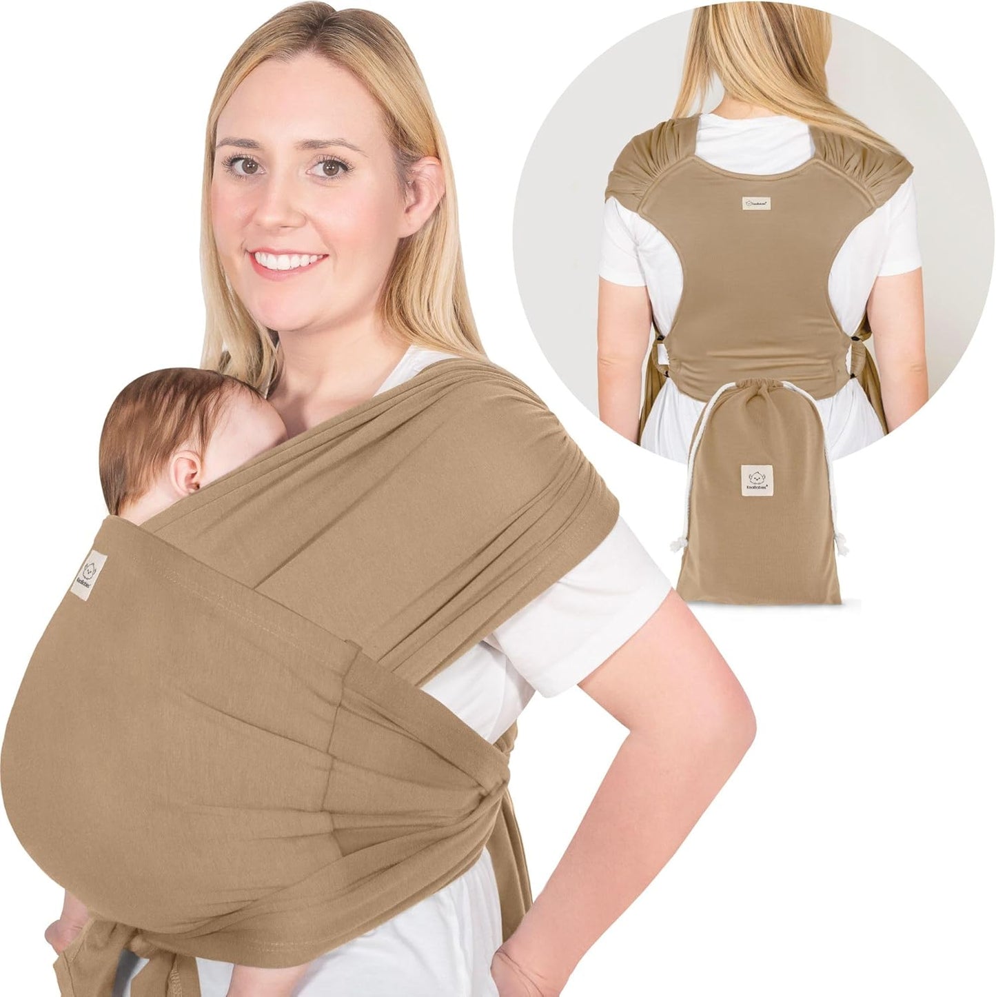 True Bub™ Keah Baby Wrap-Carrier Ergonomic Design