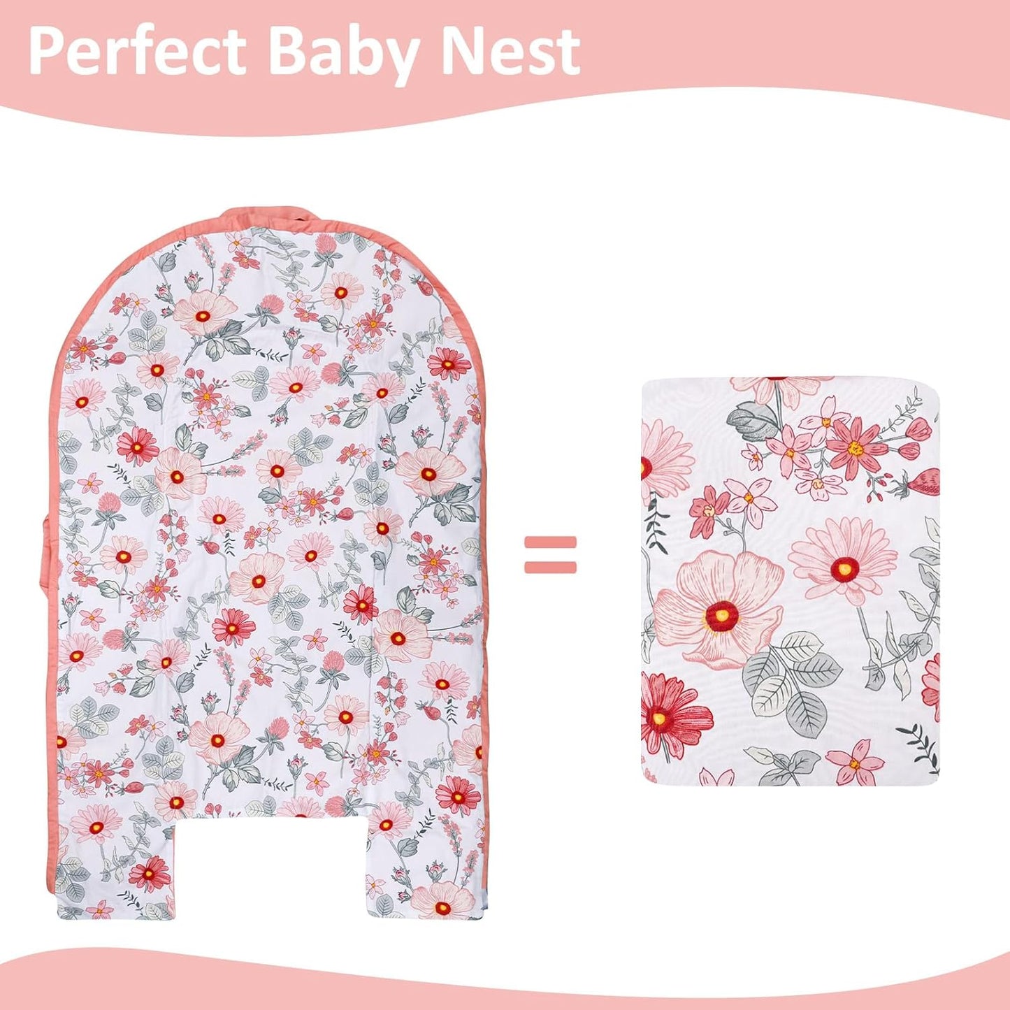 True Bub™ Louisa Baby Lounger - Portable Baby Nests, Baby Lounger for Newborn, Breathable Cotton