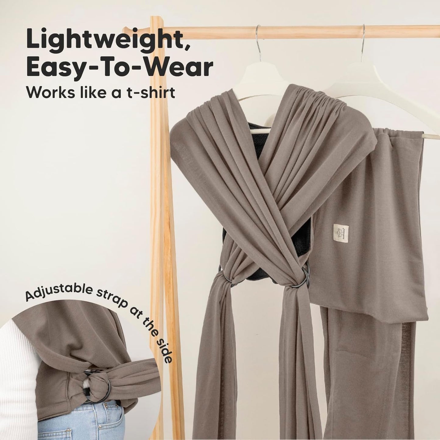 True Bub™ Keah Baby Wrap-Carrier Ergonomic Design