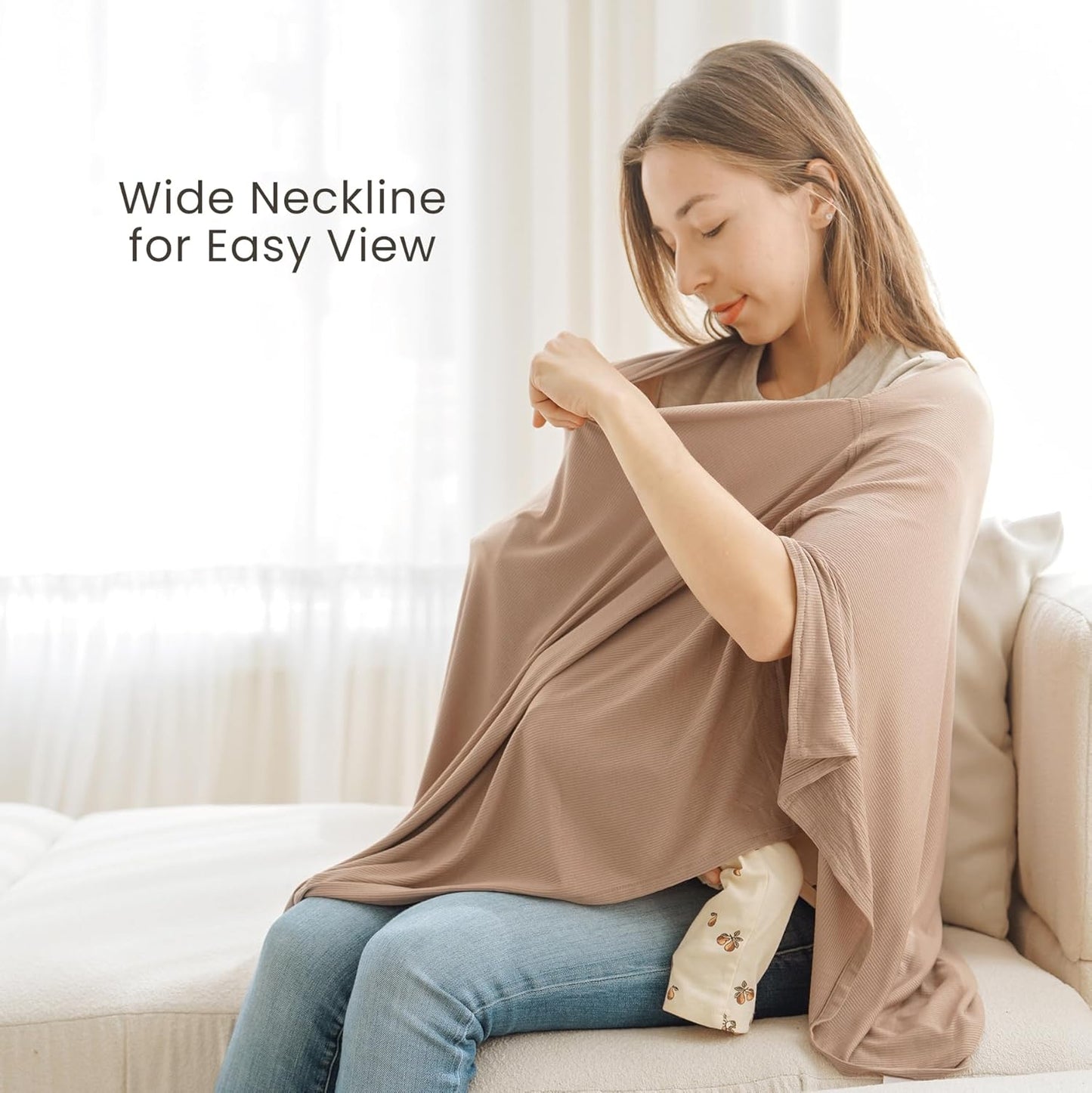 True Bub Konsy Knit Nursing Cover for Breastfeeding, Full Privacy Breathable Breastfeeding Cover, Multi-use Canopy