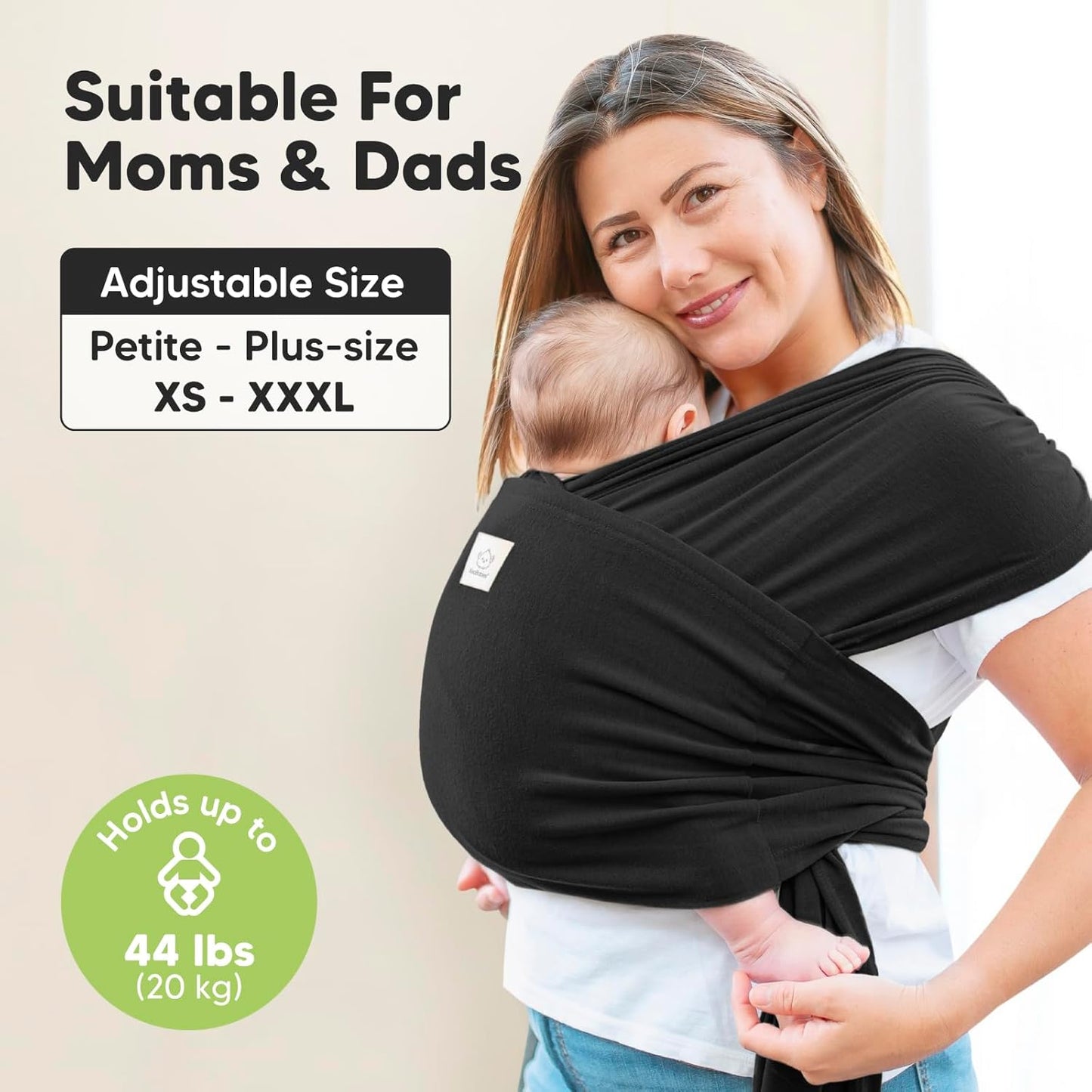 True Bub™ Keah Baby Wrap-Carrier Ergonomic Design