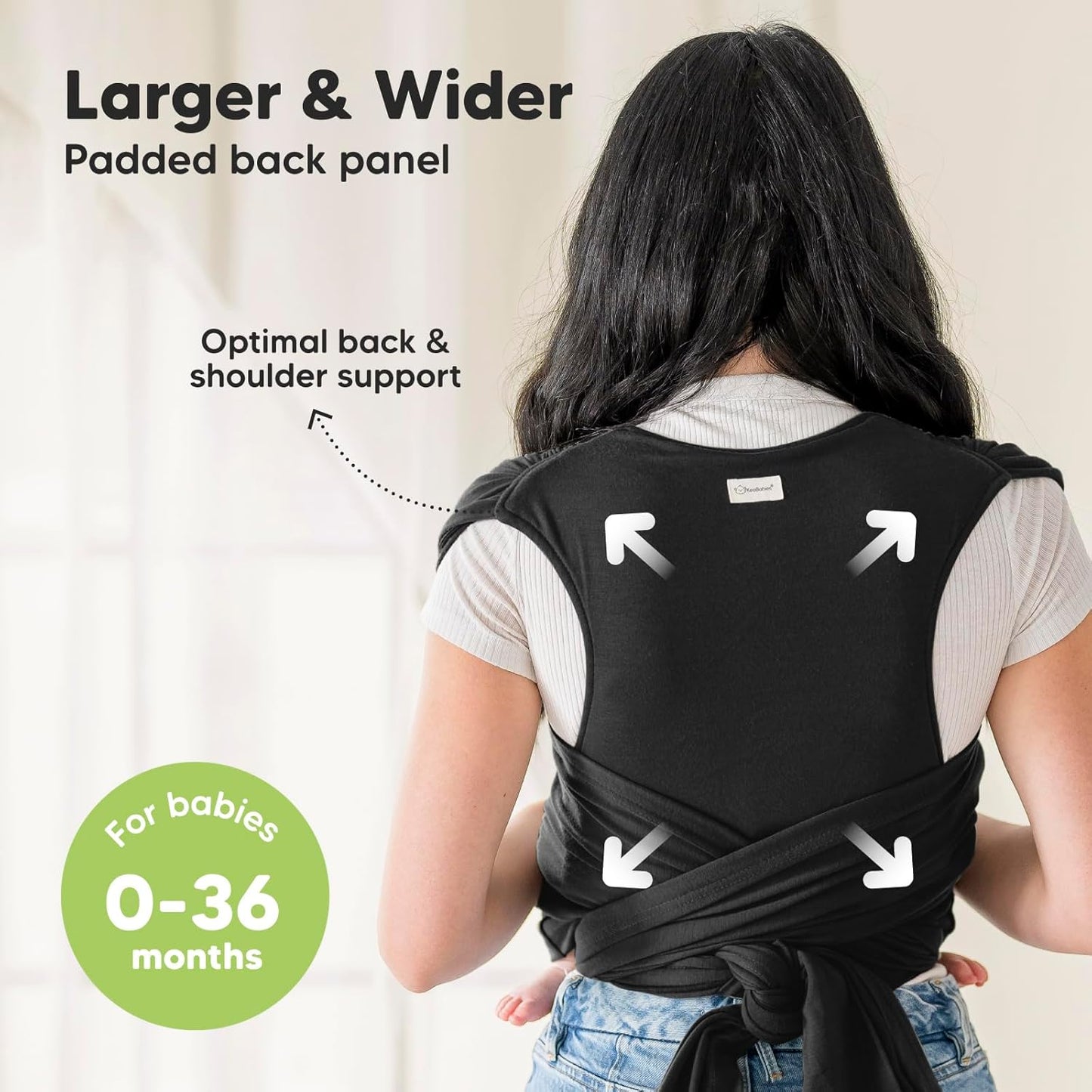 True Bub™ Keah Baby Wrap-Carrier Ergonomic Design