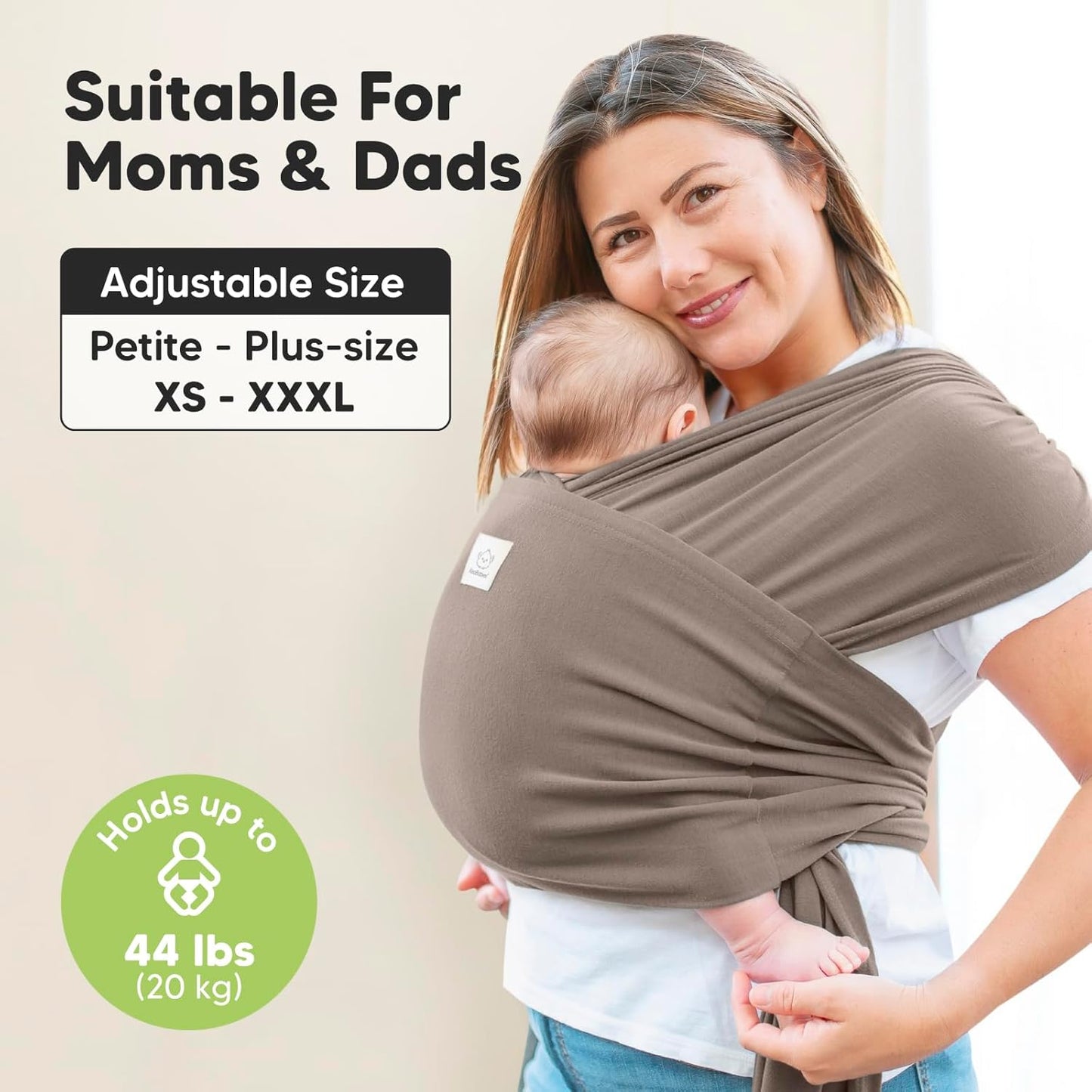 True Bub™ Keah Baby Wrap-Carrier Ergonomic Design