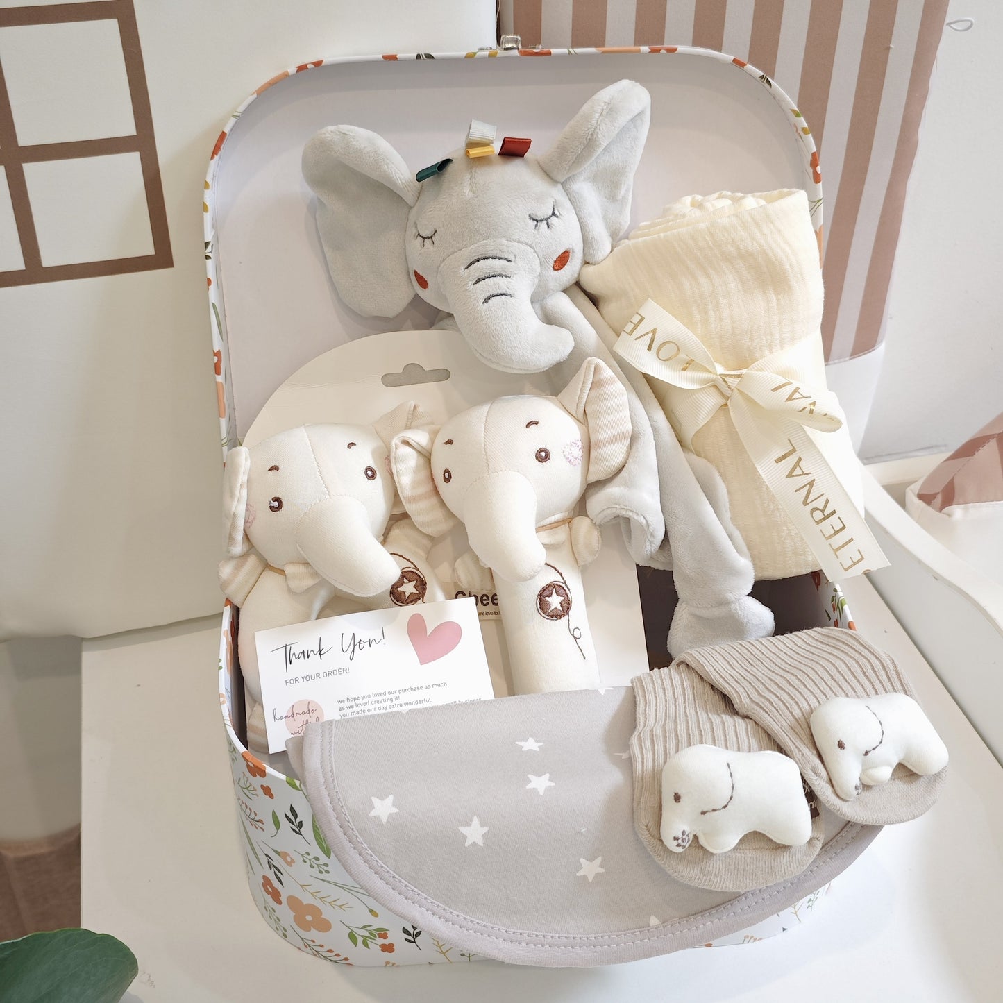 True Bub™ Elephant Baby Gift Set - Unique Baby Essentials Baby Shower Set