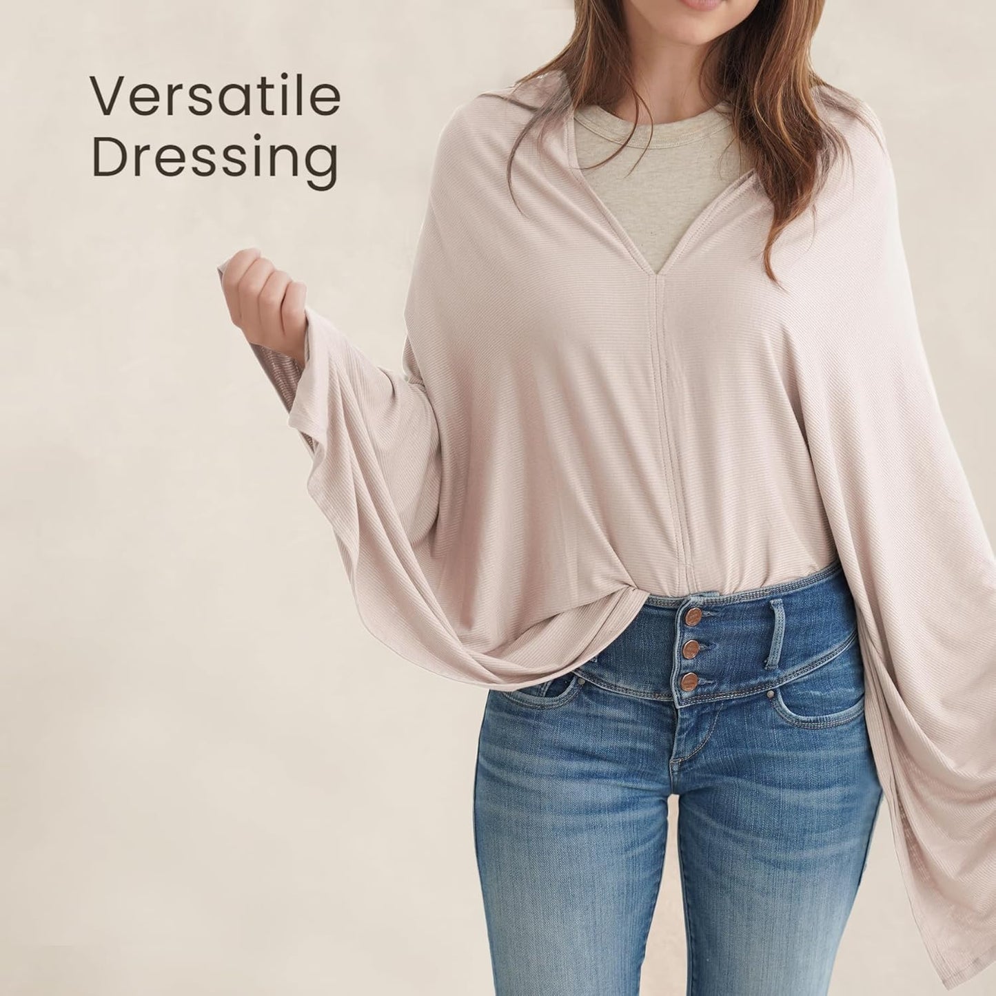 True Bub Konsy Knit Nursing Cover for Breastfeeding, Full Privacy Breathable Breastfeeding Cover, Multi-use Canopy