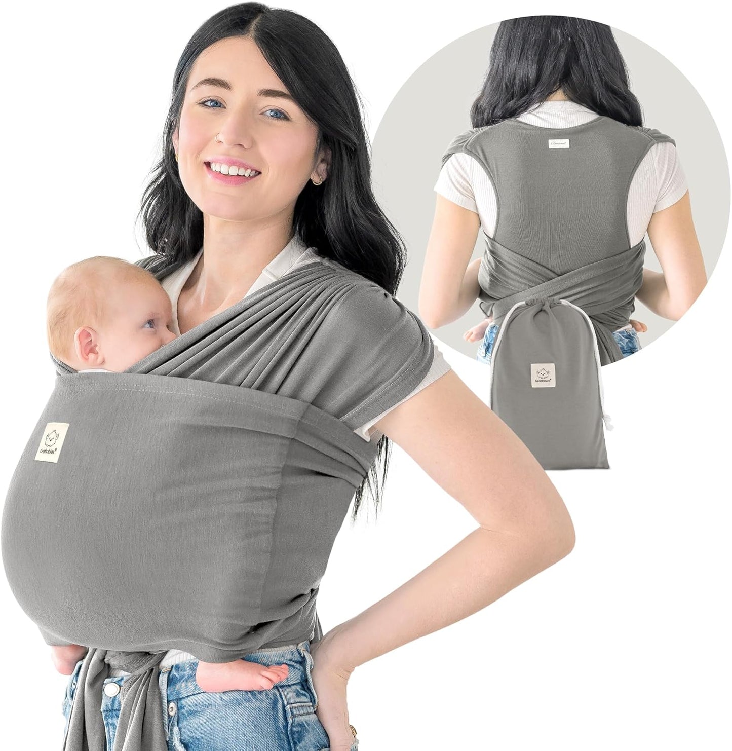 True Bub™ Keah Baby Wrap-Carrier Ergonomic Design