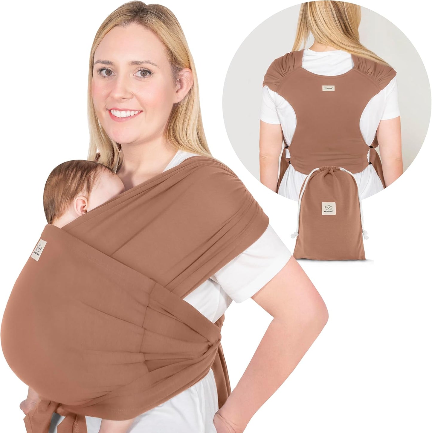 True Bub™ Keah Baby Wrap-Carrier Ergonomic Design
