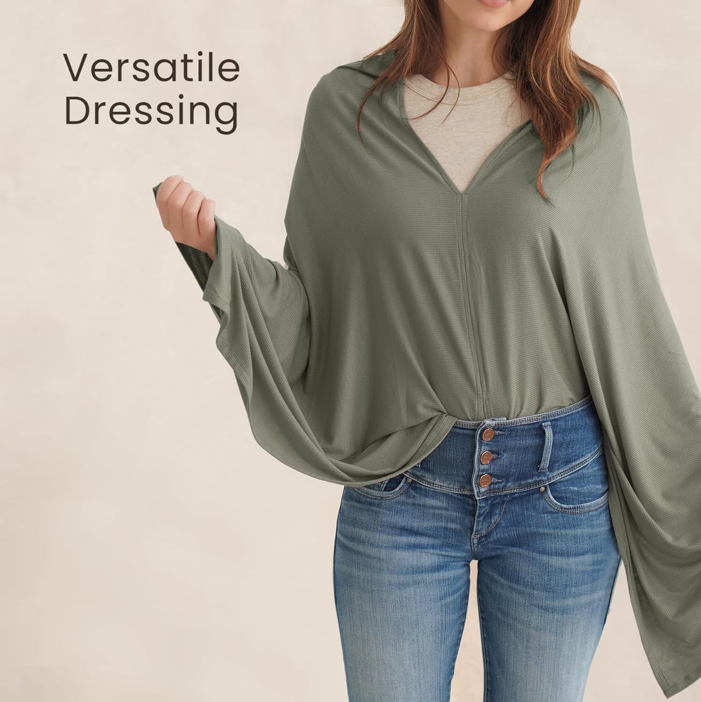 True Bub Konsy Knit Nursing Cover for Breastfeeding, Full Privacy Breathable Breastfeeding Cover, Multi-use Canopy