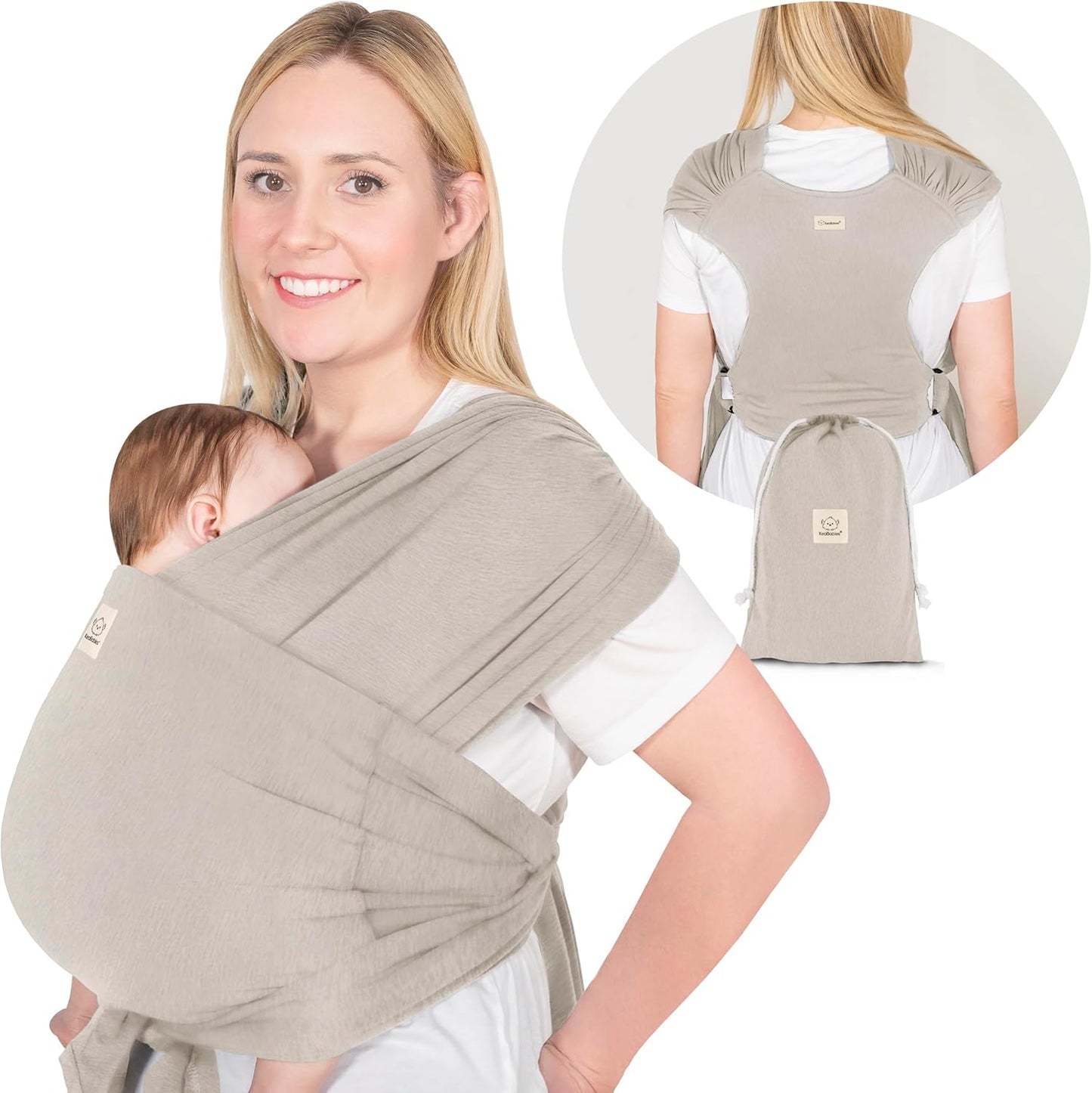 True Bub™ Keah Baby Wrap-Carrier Ergonomic Design