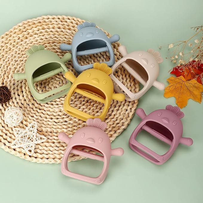 True Bub™ Food Grade BPA Free Twin Pack Birdy Soothing Glove - Grip Teething Mitten Toy