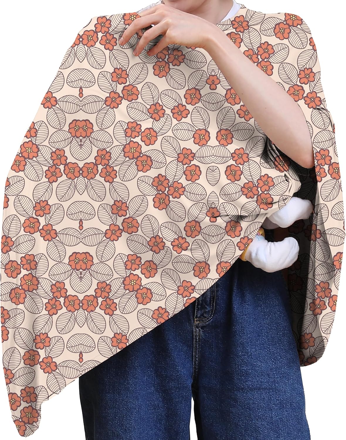 True Bub™ Stretch Seejoy Nursing Cover for Breastfeeding, 360°Full Coverage Nursing Poncho, Rayon Soft & Breathable Breastfeeding Cover up