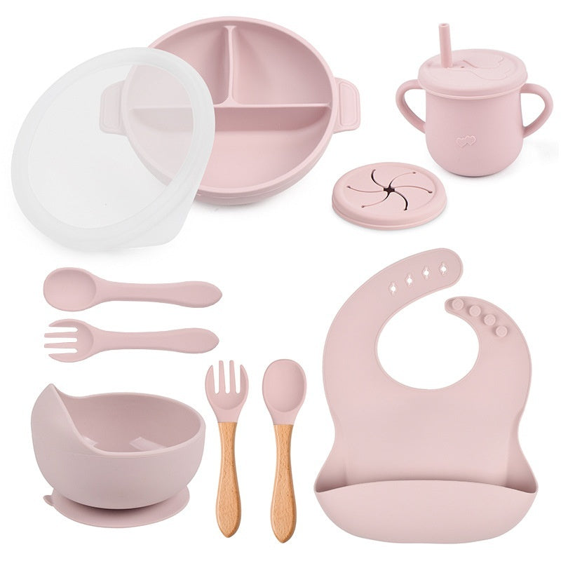 True Bub™ Starting Steading - BPA Free Silicone Baby Cutlery Set For Feeding, Baby Led Weaning Solids Plate with Lid 10pcs