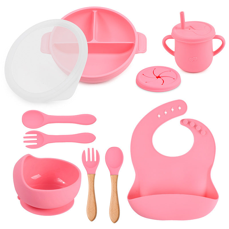 True Bub™ Starting Steading - BPA Free Silicone Baby Cutlery Set For Feeding, Baby Led Weaning Solids Plate with Lid 10pcs