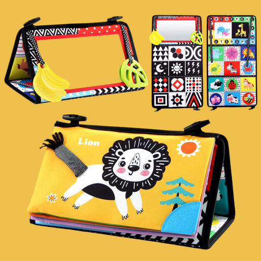 True Bub™ Animal Quest - Colourful Contrast Soft Baby Foldout Book