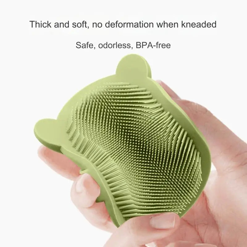 True Bub™ Dinosaur Silicone Cradle Cap Scalp Massager Brush with Soft Bristles for Delicate Skin