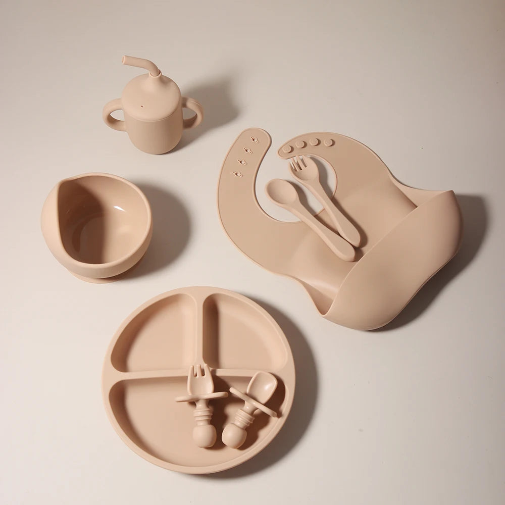 True Bub™ Starting Steading - BPA Free Silicone Baby Cutlery Set For Feeding, Baby Led Weaning and Solids 8pcspcs