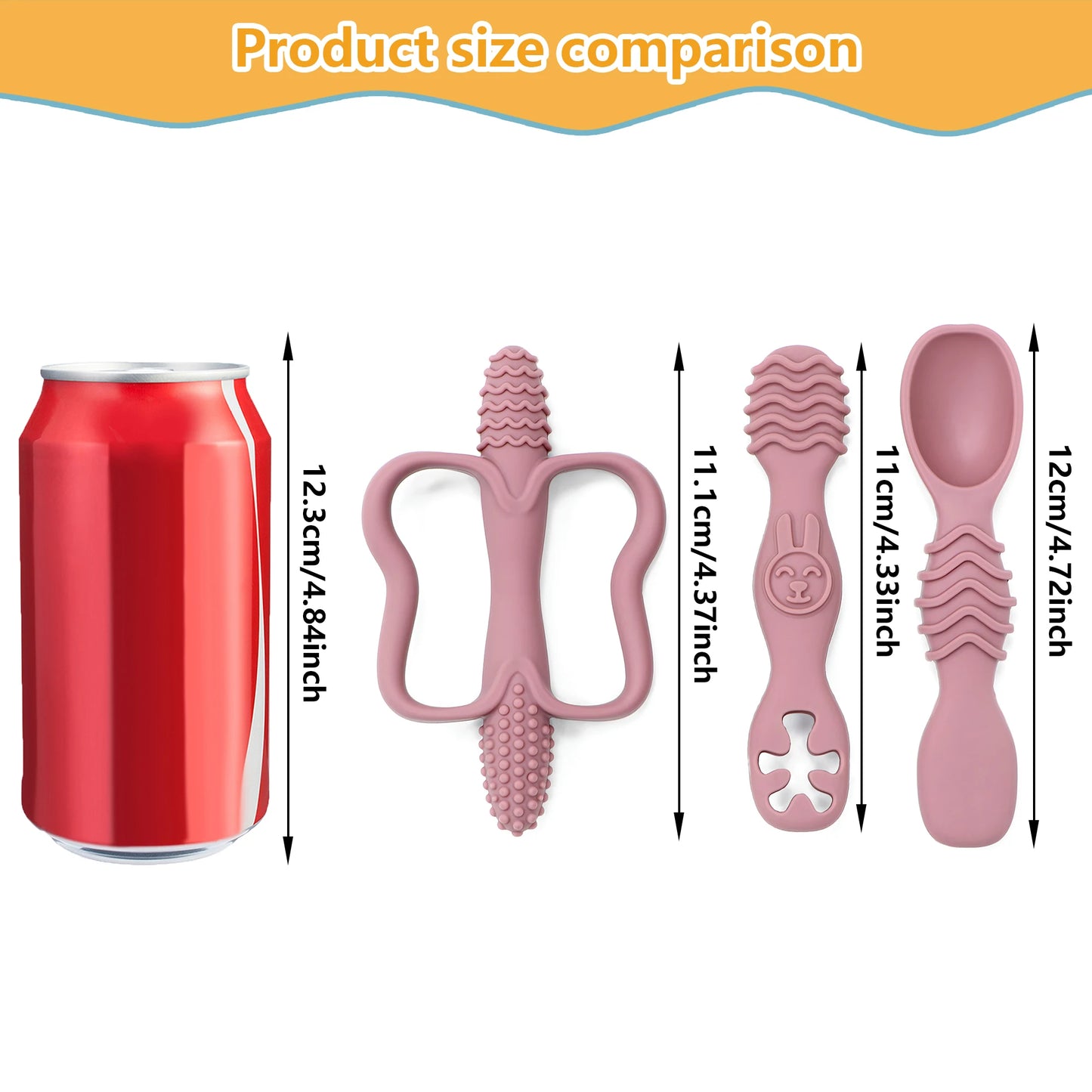True Bub™ Baby Led Weaning 3-Piece Baby Teething Toy and Grippy Spoon Combo For Starting Solids