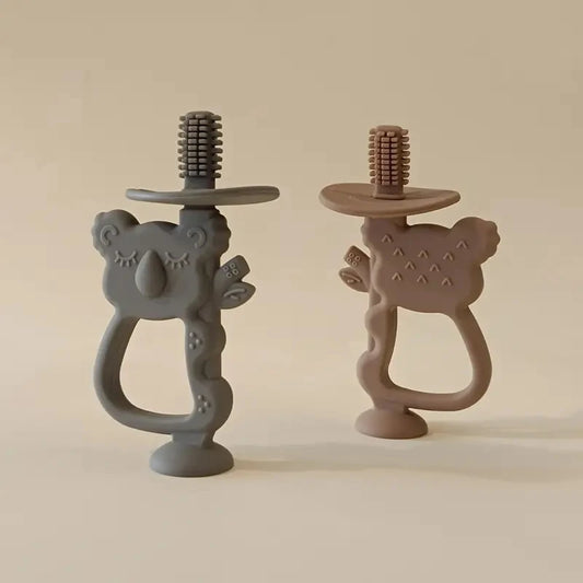 True Bub™ Food Grade BPA Free Koala Bear - Baby's First Oral Care Toothbrush BPA Free Silicone Teething Toy to Soothe Gums