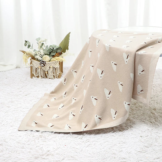 True Bub™ Assorted Knitted Animal Designs - Cotton Baby Blankets Newborn Swaddle Wrap Covers for Stroller & Bedding 100x80cm