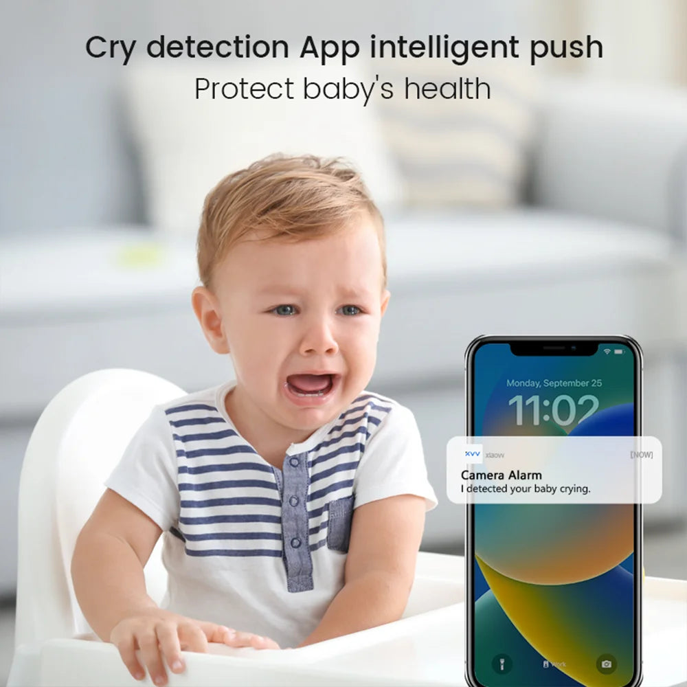 True Bub™ HD Baby Monitor Crying Detection 4MP 2K WiFi 360 Degree Rotating Camera
