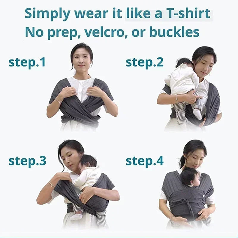 True Bub™ Keah Baby Wrap-Carrier Ergonomic Design