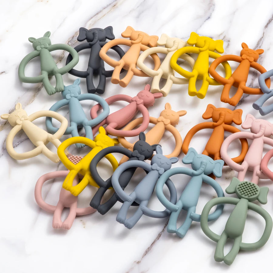 True Bub™ Food Grade BPA Free Elephant Bunny Oral Health Care Baby Teething Toy