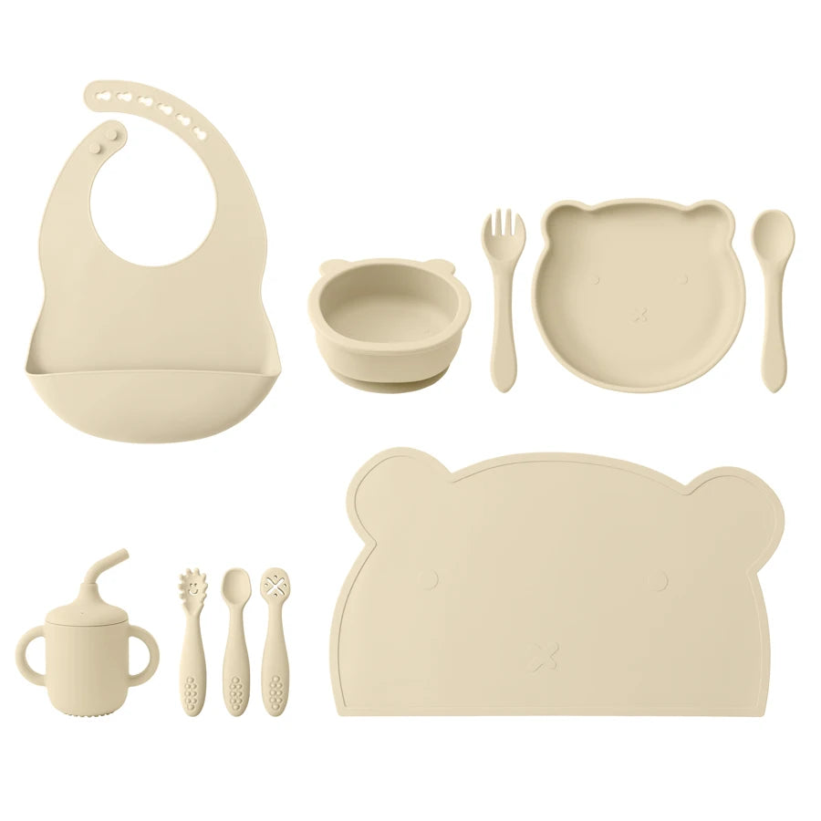 True Bub™ Starting Steading - BPA Free Silicone Baby Cutlery Set For Feeding, Baby Led Weaning Solids Miffy Bowl 10pcs