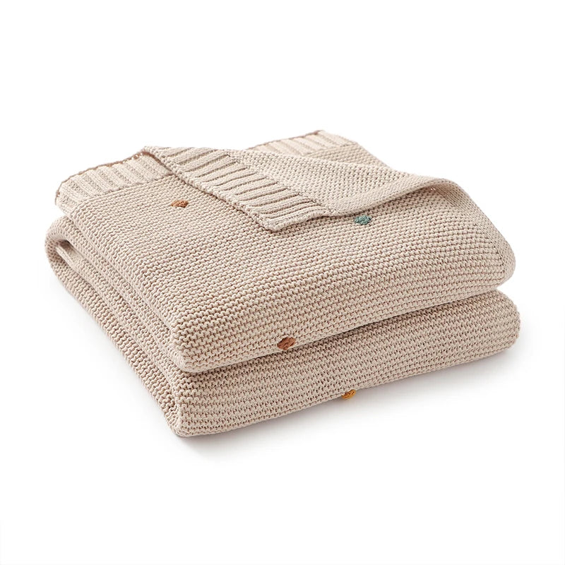 True Bub™ Knitted Newborn Infant Ultra-Soft Cotton Blanket Swaddle Wrap Comforter 90x70cm