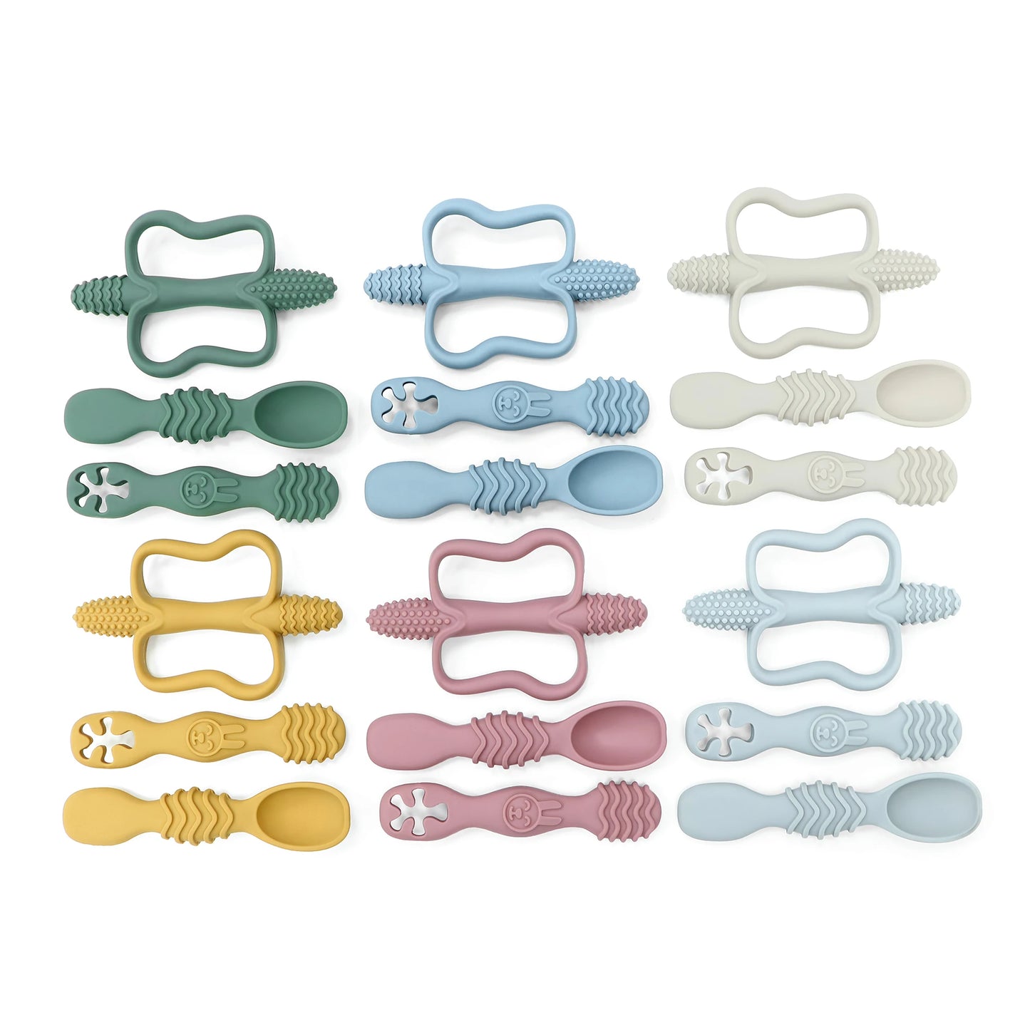 True Bub™ Baby Led Weaning 3-Piece Baby Teething Toy and Grippy Spoon Combo For Starting Solids