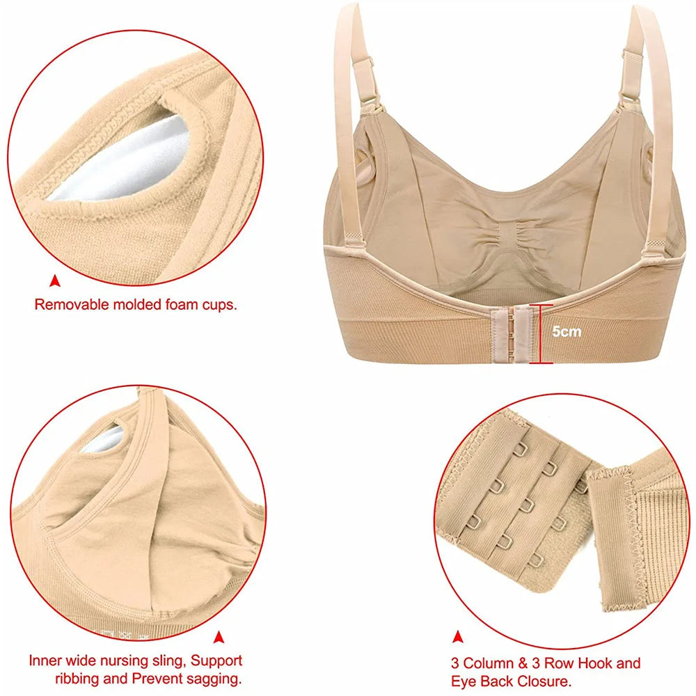 True Bub™ Wireless Supportive Maternity Bra for Breastfeeding Nursing 1-3pk