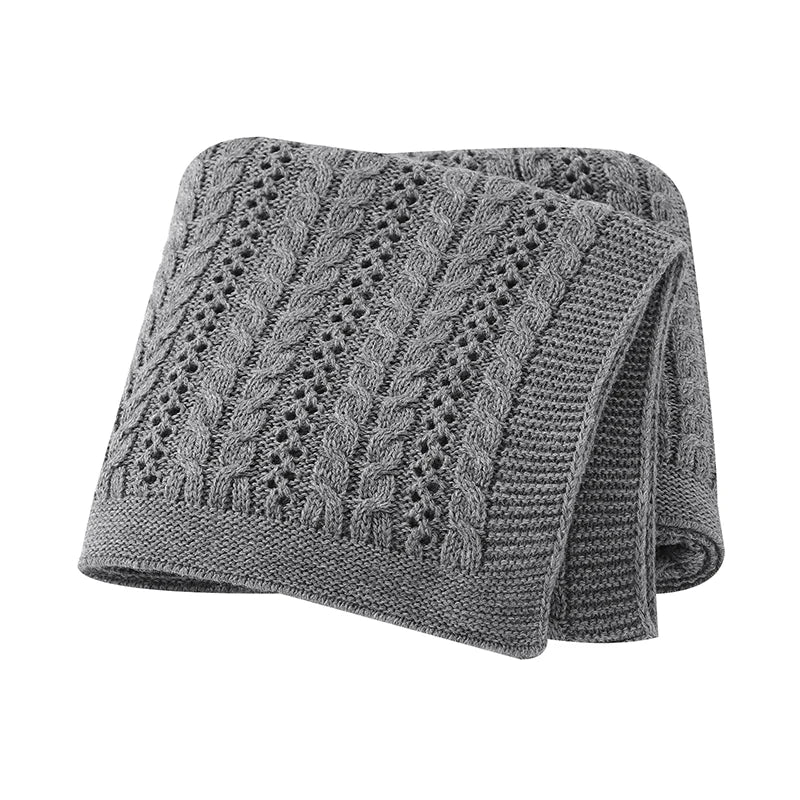 True Bub™ Warm Knitted Baby Blankets Newborn Unisex Stroller Crib Swaddle Wrap Blanket 90x70cm