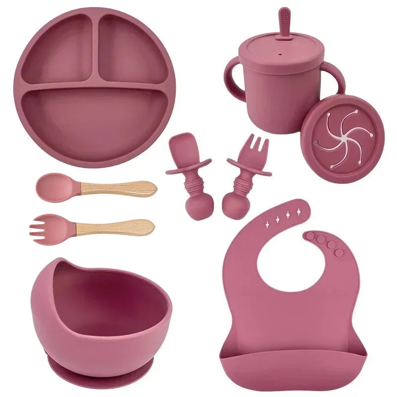 True Bub™ Starting Steading - BPA Free Silicone Baby Cutlery Set For Feeding, Baby Led Weaning and Solids 9pcs