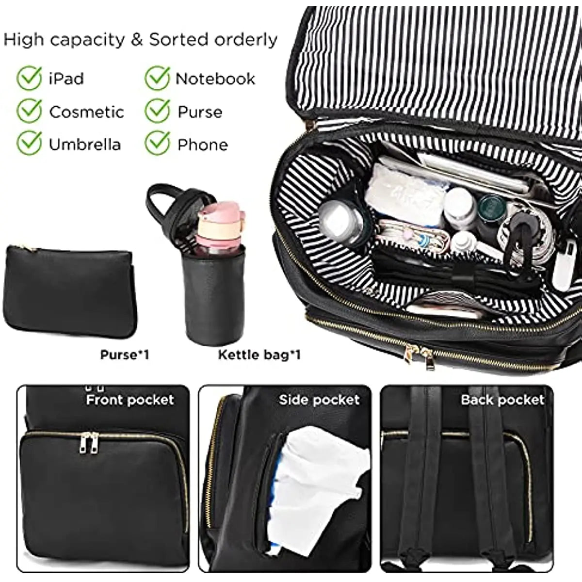 True Bub™ Times Explorer - Faux Leather Nappy Bag